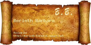 Berleth Barbara névjegykártya